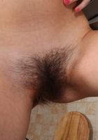 Hairy Sofia spreads her bush in the kitchen, Sofia (sof025) ATK Natural & Hairy: Sofia (Hairy Sofia spreads her bush in the kitchen)